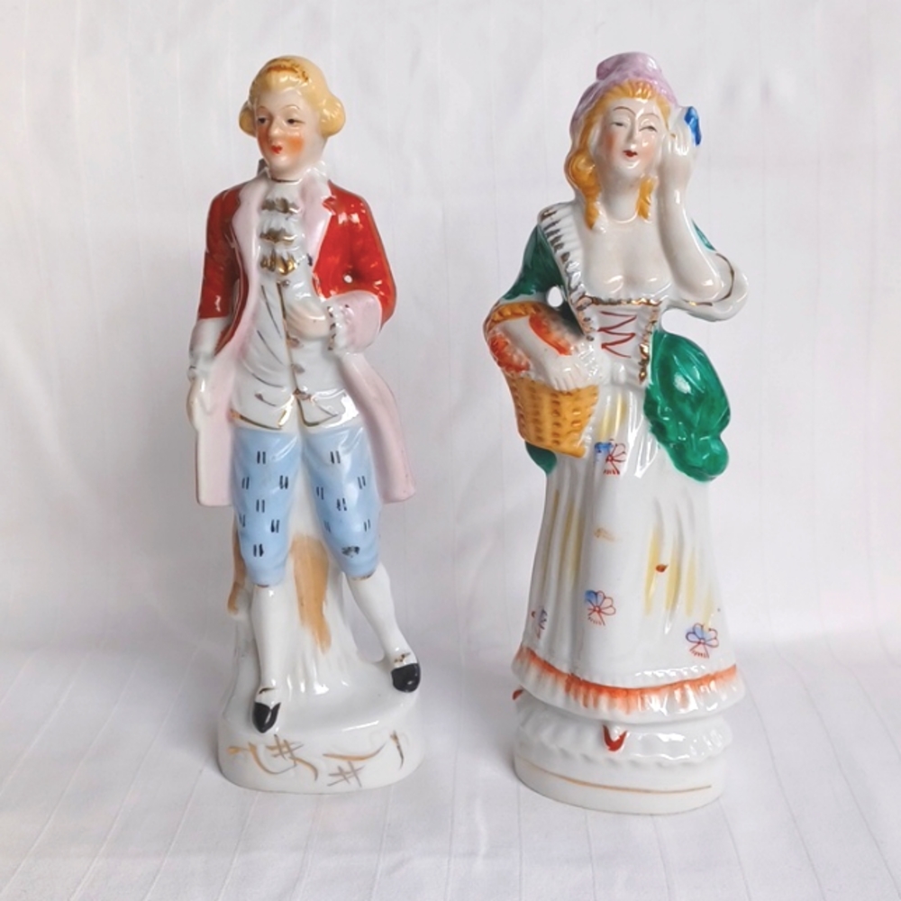 Vintage Made In Japan Ceramic Figurines - Set of 2